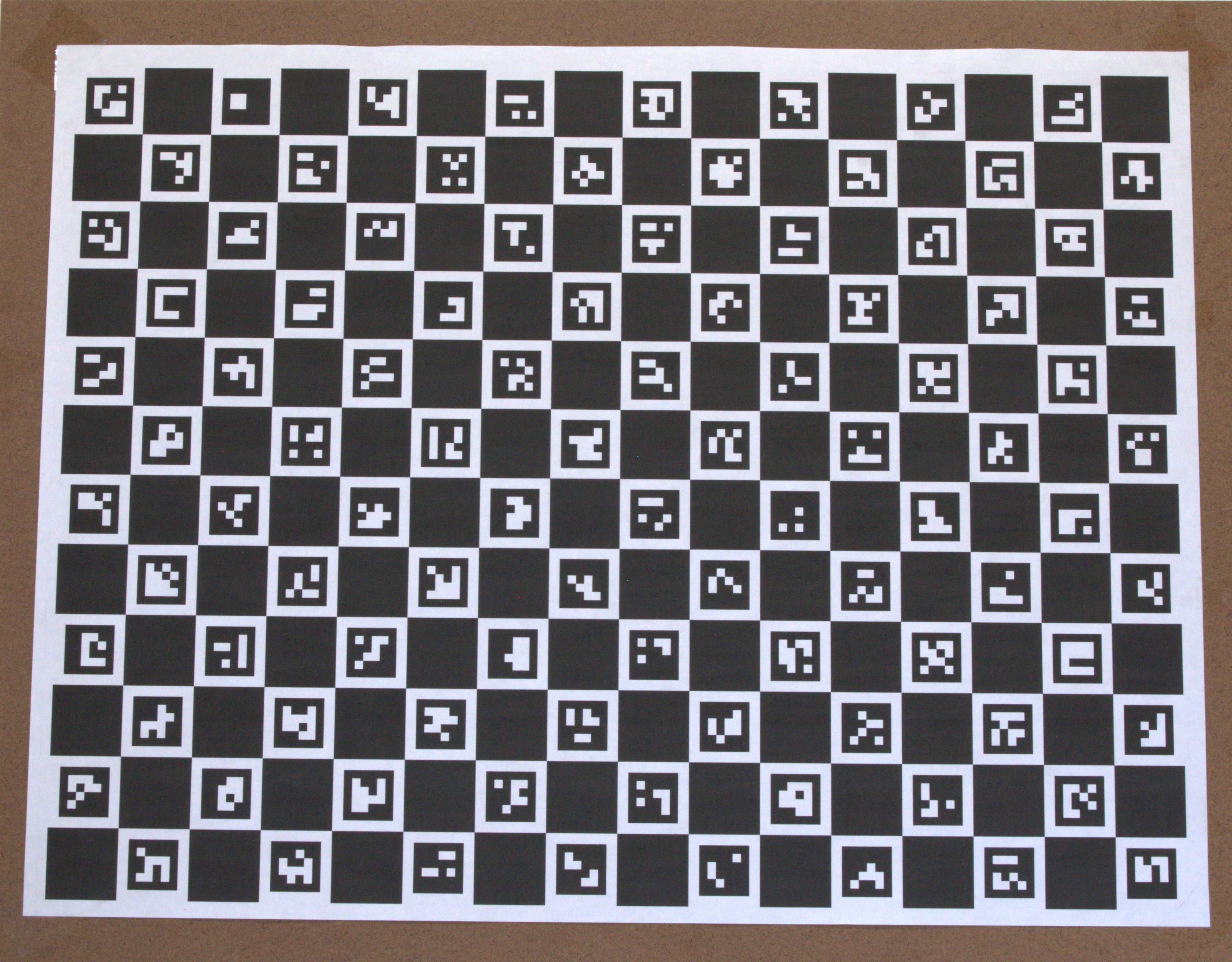 ChArUco calibration board used for intrinsics and extrinsics
